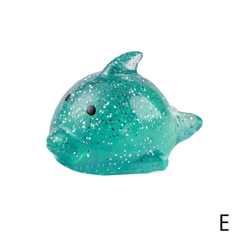 Big Spongy Squishy Mochi Fidget Toys Dolphin Whale Toys Stress Ball Anti Soft Squeeze Animal Fun Crab Ocean Pinch Sensory S C1o3: E