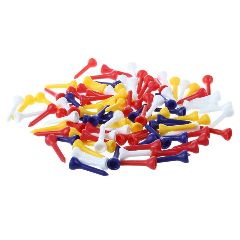 100pcs 35mm color mixed plastic Golf Tees: Default Title