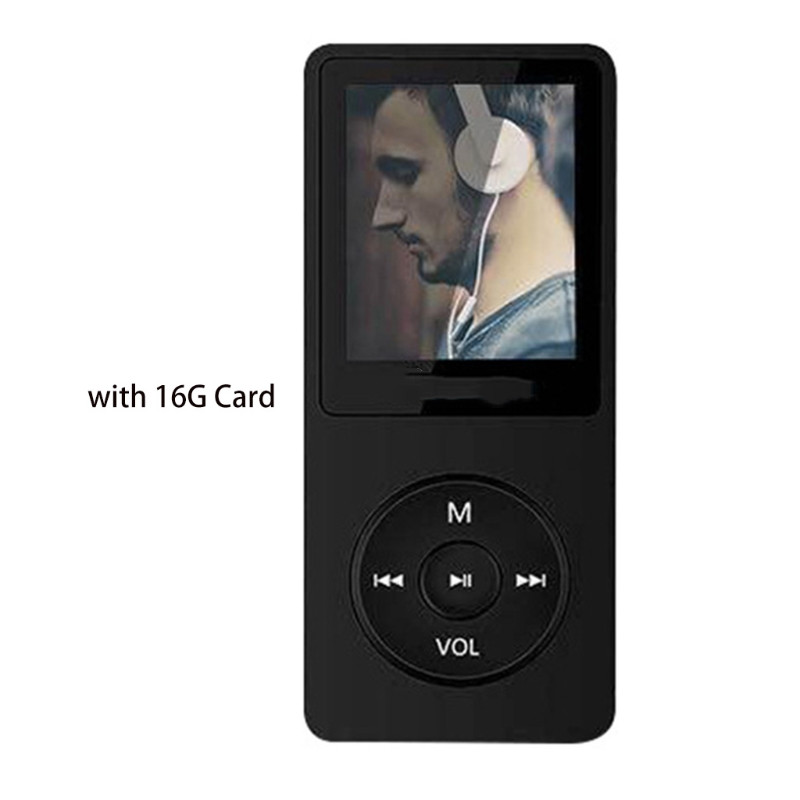 Tragbarer mp3- player-mediaplayer mit 60 stunden wiedergabezeit und 2 stunden ladezeit (usb-stromversorgung), unterstützt bis zu  to 128gb t-flash-karten.: Schwarz b