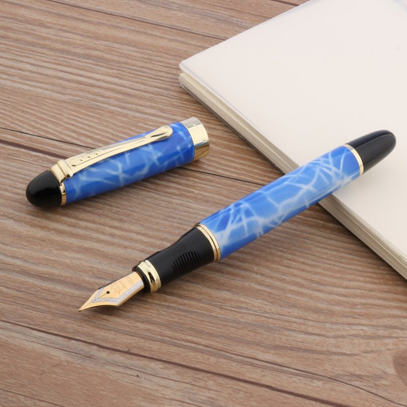 Luxe Jinhao X450 Metalen Vulpen Gouden Zwarte Elegante Briefpapier Kantoor Schoolbenodigdheden Inkt Pen: Sky blue