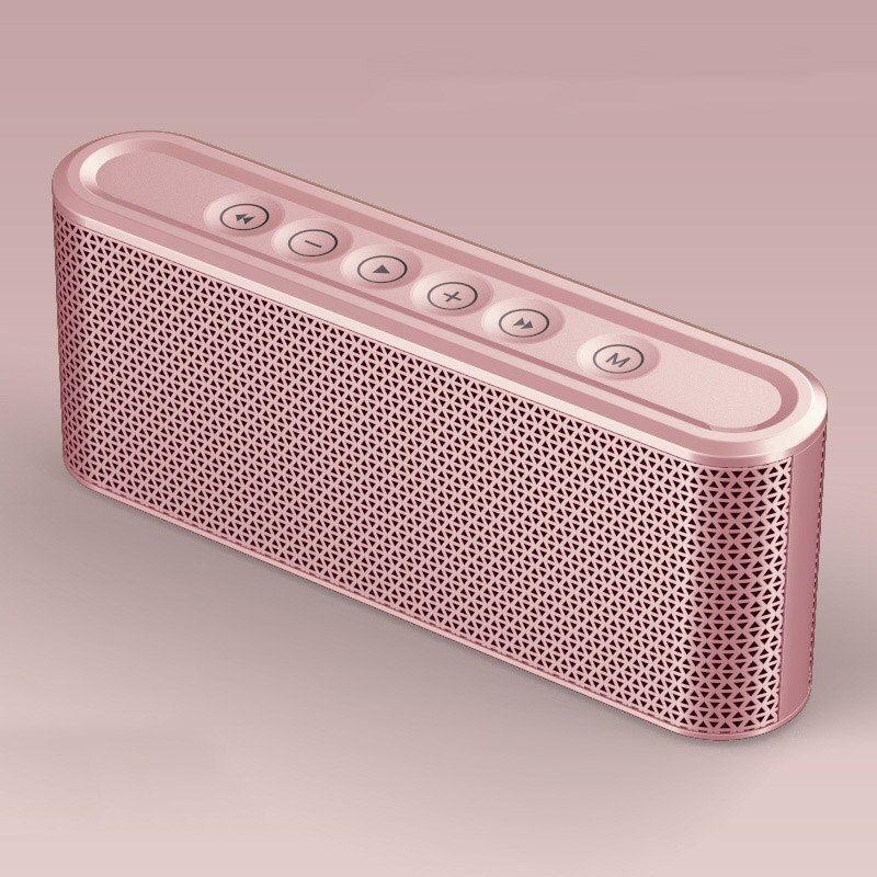 Bluetooth Speaker Met 8000Mah Power Bank Bass Stereo Music Center Subwoofer Draadloze 10W Usb Radio MP3 Draagbare Auto speaker: Rose gold