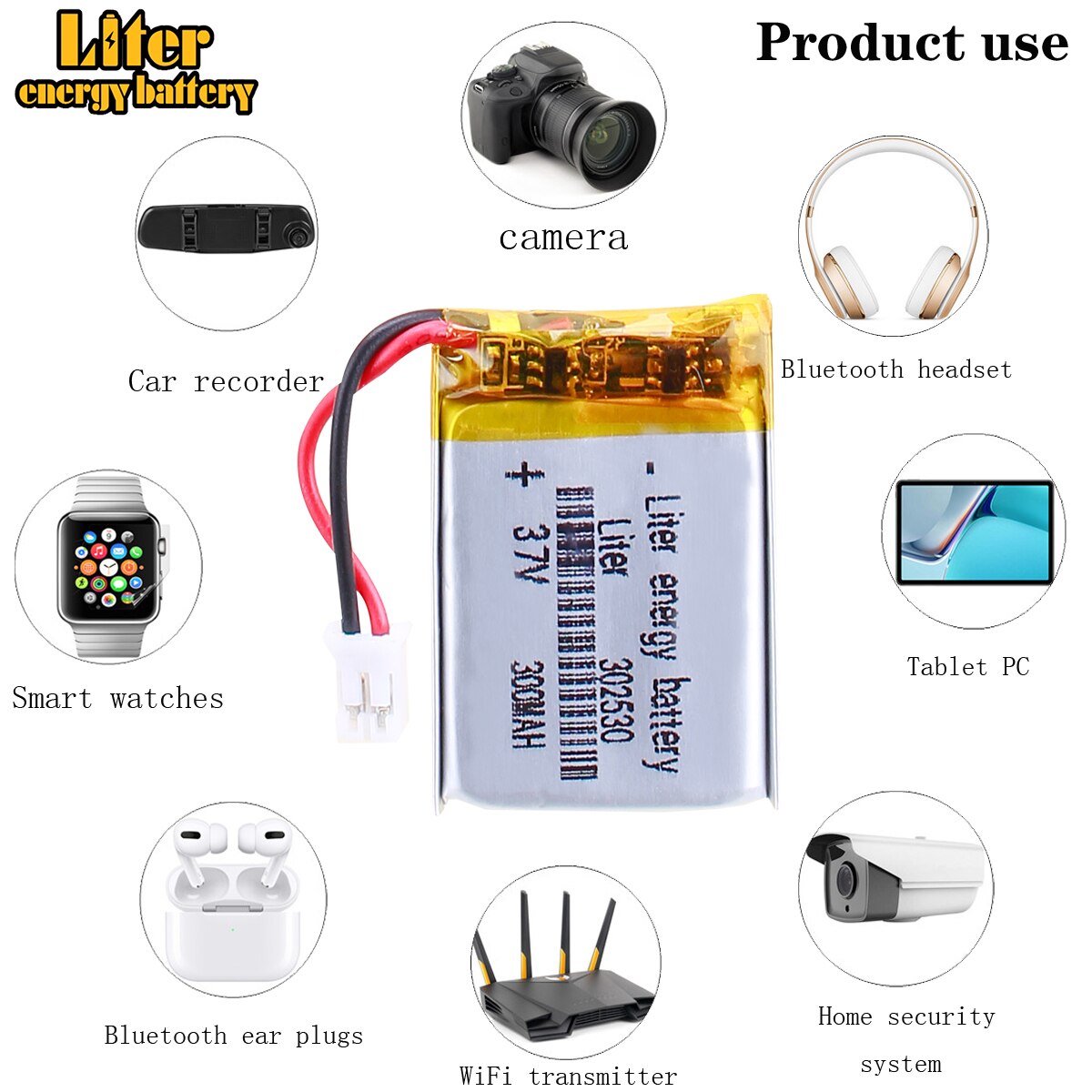 3.7V 300mAh 302530 Rechargeable Battery For MP3 MP4 mobile bluetooth GPS Toy reading pen speaker lithium-ion Lipo Battery