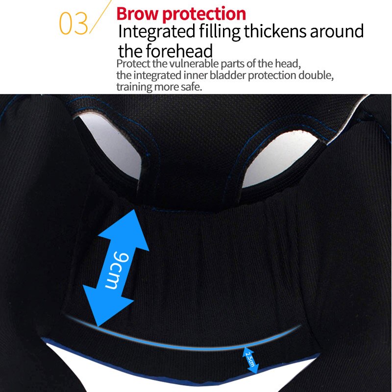 Zwarte vechtsport boks hoofdbeschermer helm training pu karate muay thai helm hoofdbeschermer mma sanda gesloten training kap bokshelm
