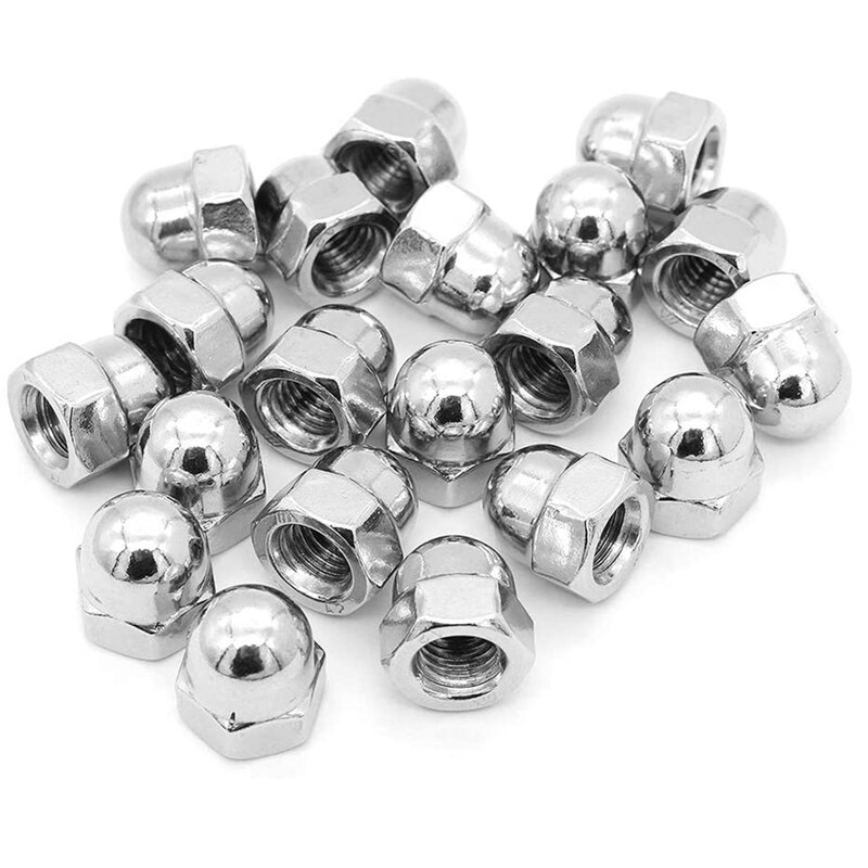 180 Pcs Stainless Steel Dome Cap Nuts Hexagon Hex Head Cap Nut Bolt Set for Screws and Bolts M3 M4 M5 M6 M8 M10 M12