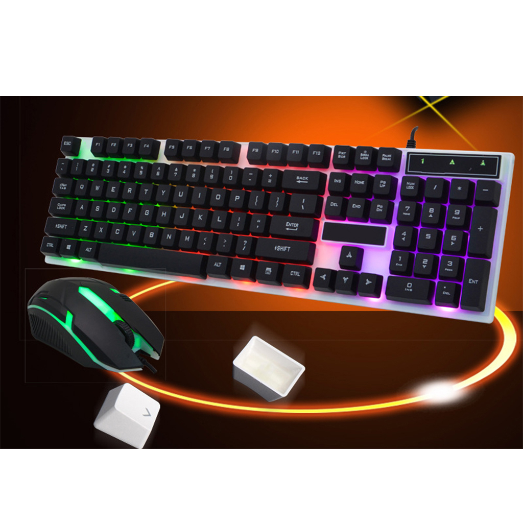 USB Wired Gaming Backlit Mouse And Keyboard Desktop 104 Keys RGB Backlight Wired Gaming Keyboard And Mouse Combo