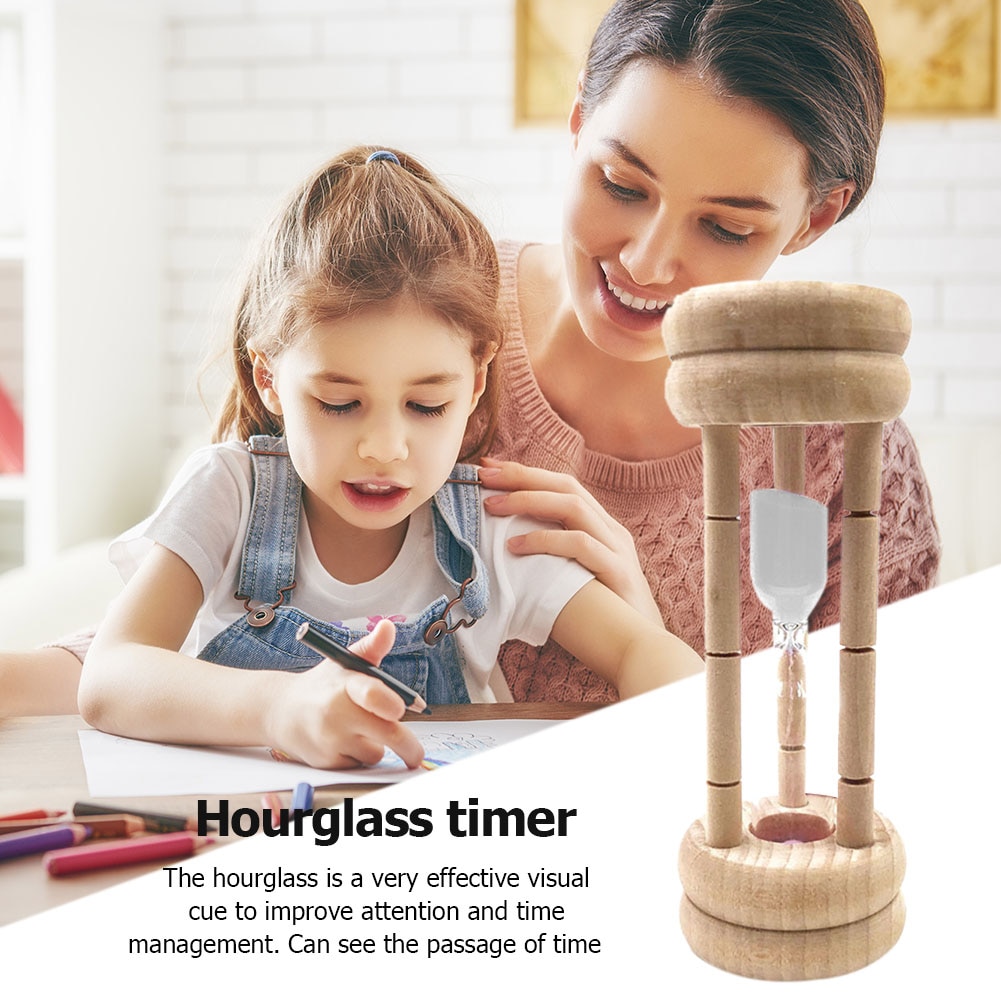 3 Minutes Wooden Frame Hourglass Timer Hourglass Kitchen Cooking Bathroom Children Brushing Timer