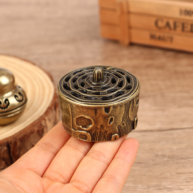 Quemador de incienso de flor de loto, soporte de Buda budista, Mini incensario de sándalo de latón, artesanía de Metal, decoración del hogar