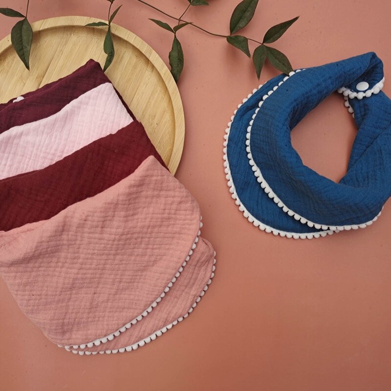 Bavoirs en coton pour -né, serviette d&#39;alimentation, Double couche, Triangle, écharpe, Bandana, garçons et filles