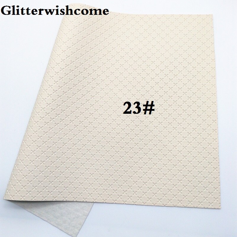 Glitterwishcome 21X29CM A4 Size Vinyl For Bows Embossed Cross Leather fabric Vinyl for Bows, GM5001A: 23