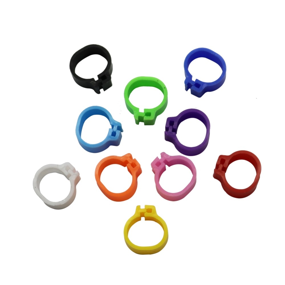 2000 Uds diámetro interior 8mm 10mm anillo para patas de aves paloma loro anillos para pata pájaros pequeños anillo Clip anillo pájaro 10 colores