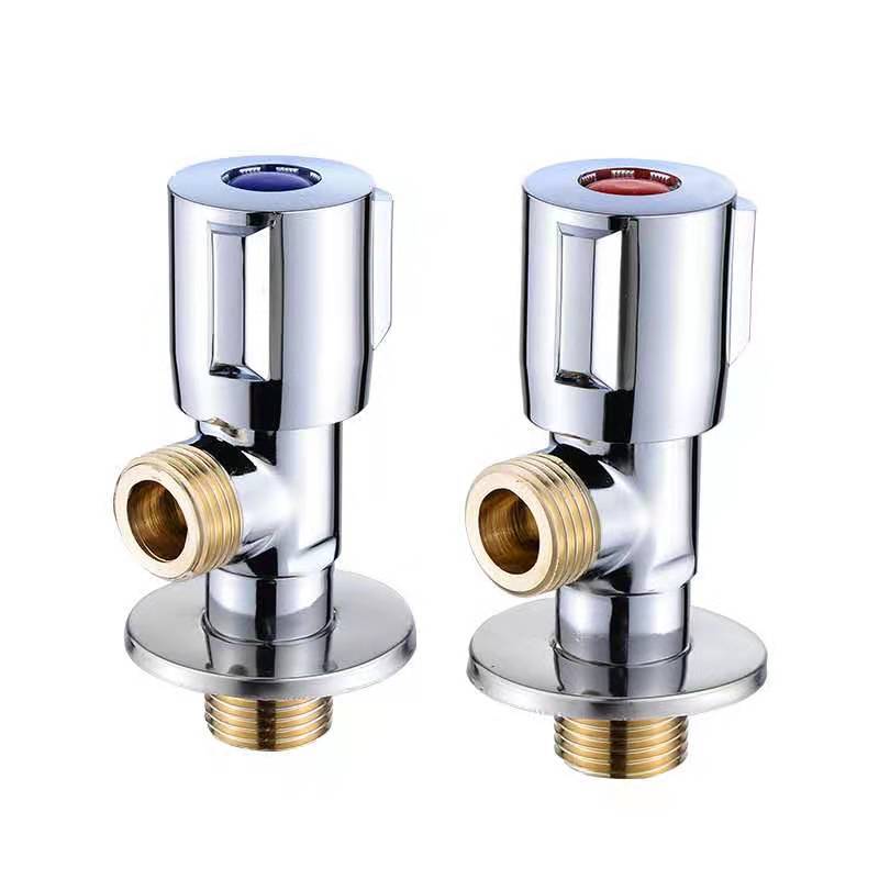 Copper Angle Stop Valve and Cold Water Stop Valve Quick Open Faucet Valve for Bathroom Kitchen Toilet Sink G1/2