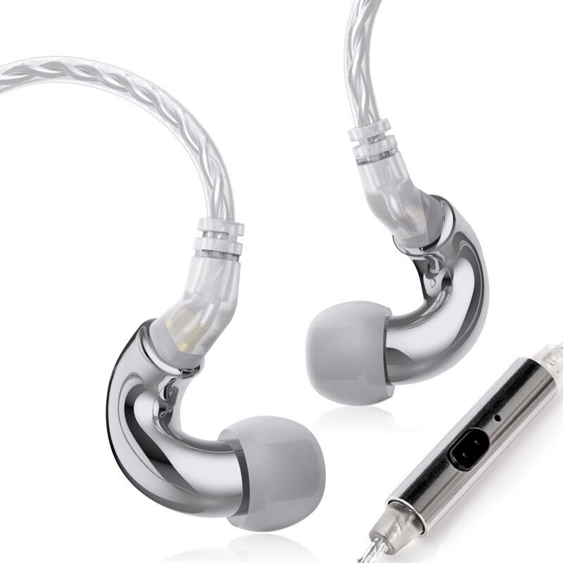 BLON-auriculares bl-mini con controlador dinámico de 6mm, audífonos internos IEM para DJ, para correr, monitores, BL-03: Silver with mic