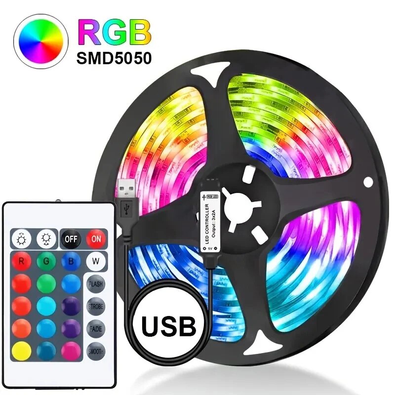 SMD5050 1M/2M/3M taśma LED USB Light TV ekran pulpitu podświetlenie zmiana koloru dekoracja sypialni DC5V lampa LED DIY oświetlenie