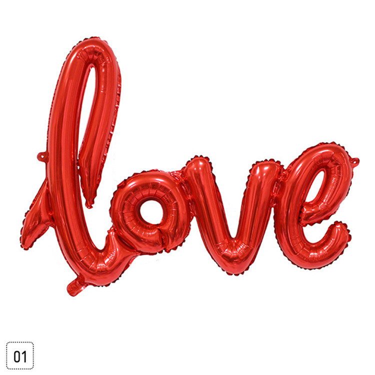 LOVE Letters Shape Inflatable Aluminum Foil Balloon Wedding Birthday Party Decor: Red-M(73x43cm) / 1pc