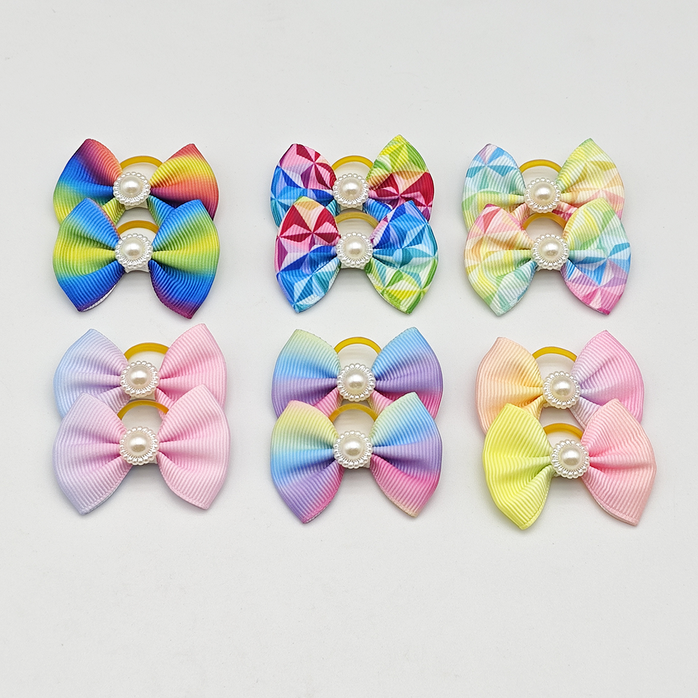 10 piezas de lazos para perros, cinta bonita, accesorios para perros, cuatro tipos, 36 colores, lazos para el pelo para mascotas con banda de goma elástica, de navidad: Verde