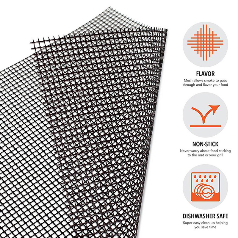 3Pcs Bbq Grill Matten Non-stick Bbq Mat Herbruikbare Bbq Mesh Mat Roker Grill Mat Barbecue Pad Oven koken Liner Grill Accessoires