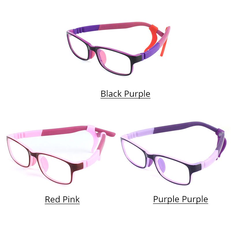 Vanlook Transparante Kid Computer Bril Voor Kinderen Anti Blue Ray Brilmontuur Oculos De Grau Brillen Silicone: BPurplePinkPPurple