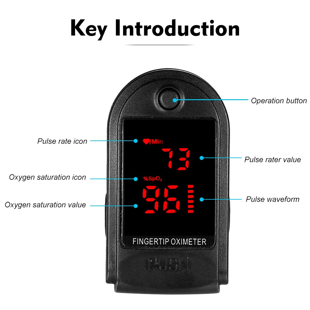 Fingertip Pulse Oximeter OLED Display Fingertip Oximeter Blood Oxygen Pulse Rate Monitor Portable Family Travel Oximeter