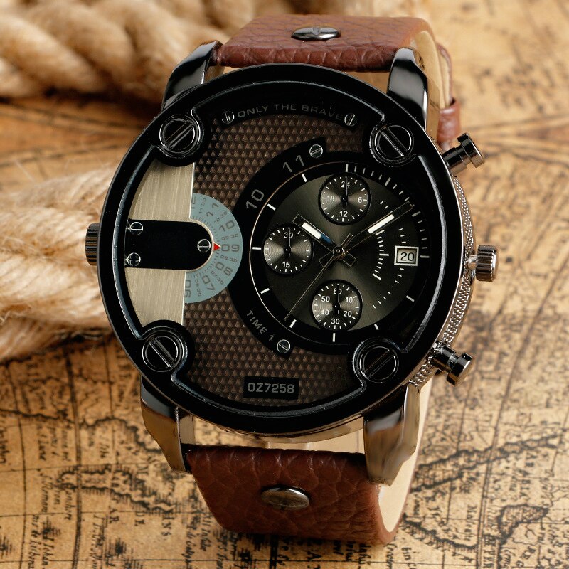 Luxe Heren Horloge Met Grote Wijzerplaat Roestvrij Staal Analoge Quartz Horloge Dz Modieuze Casual En Zakelijke Horloge Voor Mannen vrouwen
