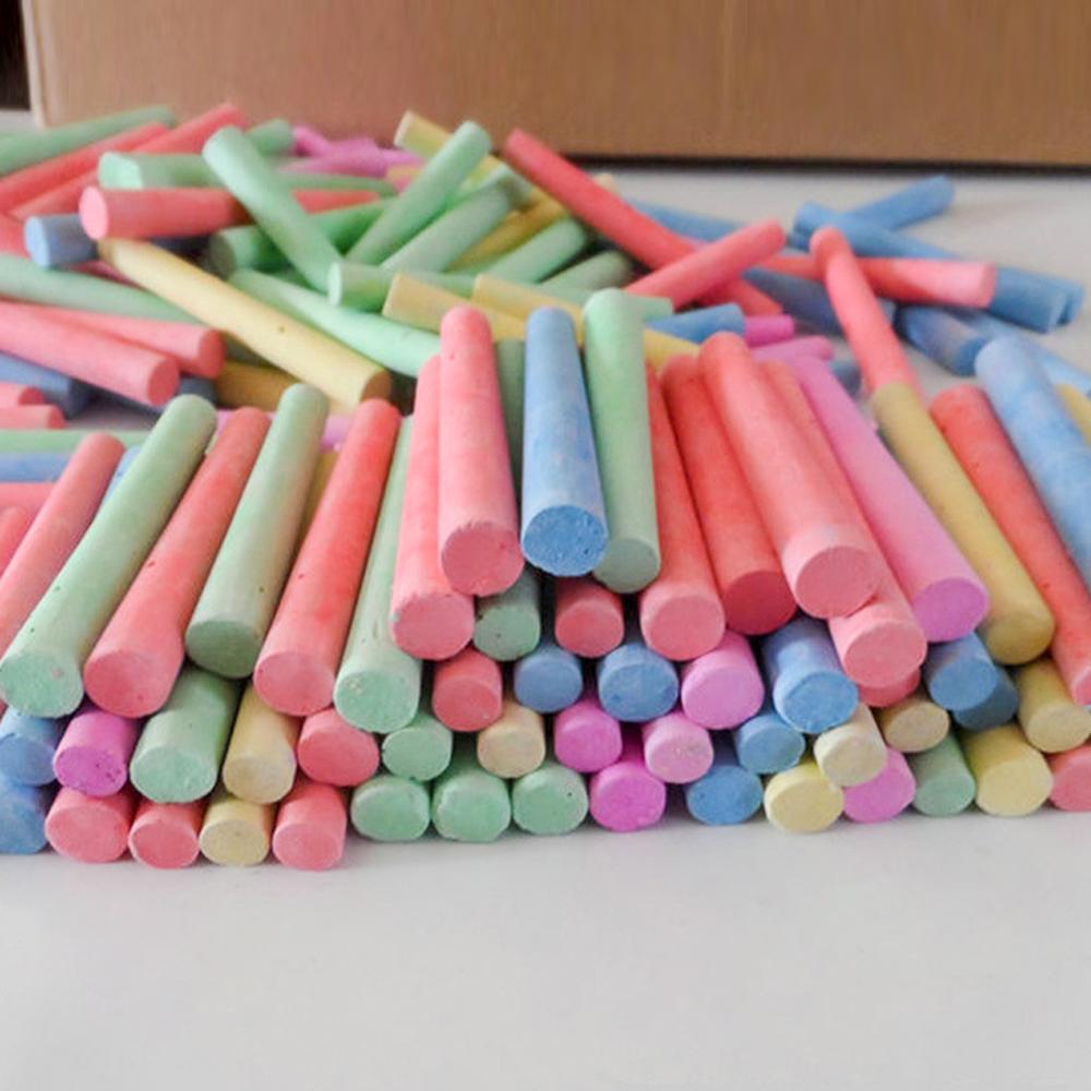 Liitu 12/100 kpl sekoitettu väri valkoisia tikkuja pakkaus lasten leikkikenttä koulu taide oppiminen pölyttömät lapset lasten opiskelijatarvikkeet