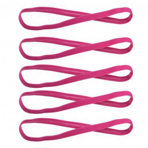 5 pçs cor de doces mulheres homens yoga faixas de cabelo esportes bandana meninas esporte anti-deslizamento elástico borracha sweatband futebol corrida: Rose Red