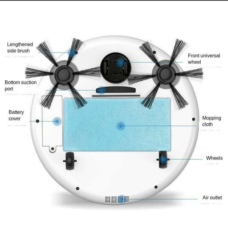 Robot Vacuum Cleaner Sweep&Wet Mop Simultaneously For Hard Floors&Carpet Run 90mins Before Automatically Charge