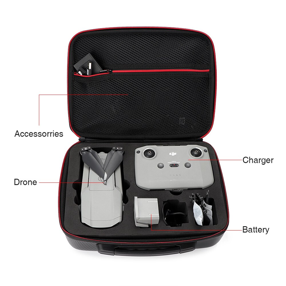 DJI Mavic Air 2 Case Bag PU Leather Water Resistant Portable Carrying Case Handbag Mavic Air 2 Bag Case Drone Accessorie
