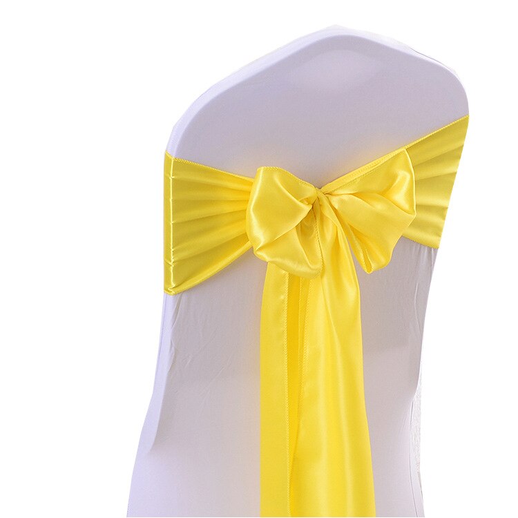 Cintas de lazo para silla de satén, cintas para decoración de Silla, boda, evento de Hotel, banquete, 50 Uds.,: Amarillo