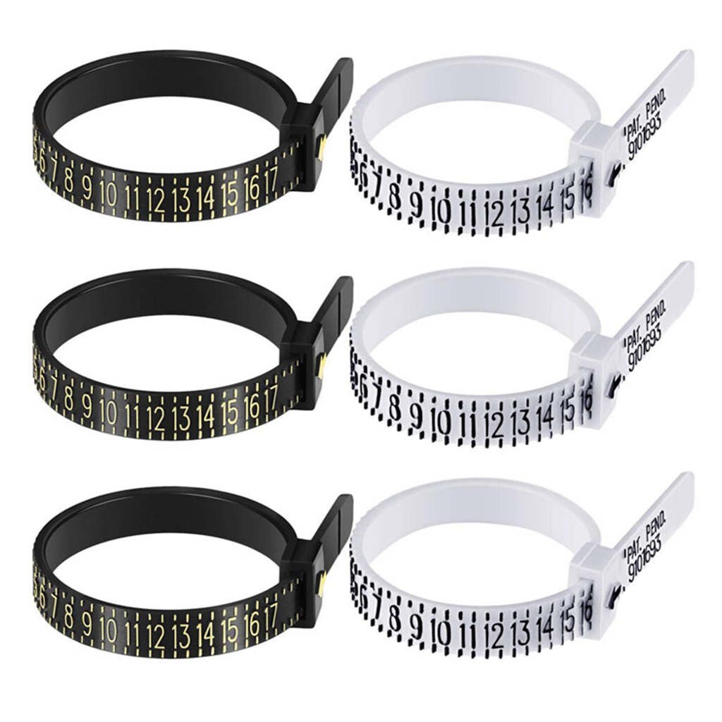 ! Multi sizer Economical Ring Sizer Gauge Finger Measuring Guard 1-17 US Size 6 PCS Finger size measurement circle