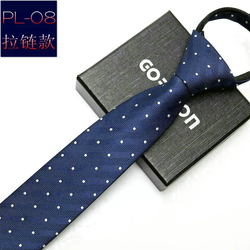 48*6 Cm Mannen Stropdas Bedrijf Formele Kleding Dragen Streep Effen Kleuren Rits Stropdas Voor Mannen slim Skinny Tie: PL-08