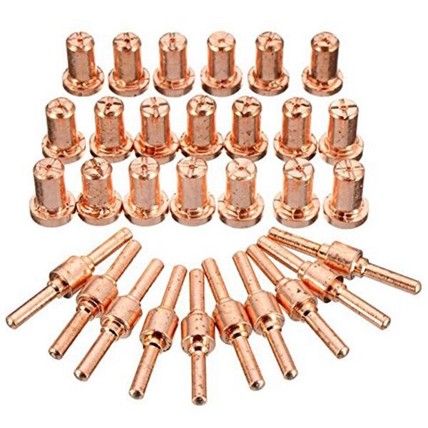 60 Pcs/Set Ceramic + red copper Air Plasma Cutting Cutter Consumables Extended TIP Nozzles Electrode for PT31 LG40 Torch CUT-50