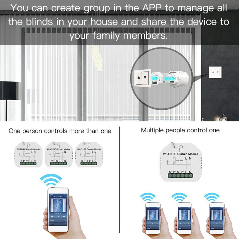 Wifi rf smart gardinmodul omkopplare rullgardiner jalusimotor timerinställning
