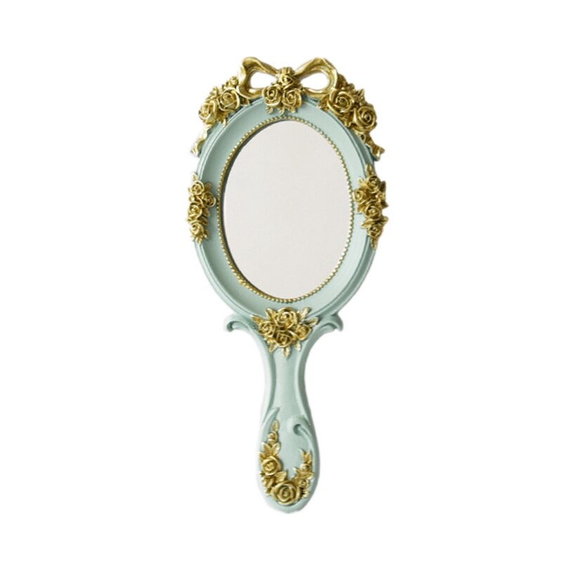 Nette Kreative Jahrgang Hand Spiegel machen-hoch Eitelkeit Spiegel Handheld Kosmetik Spiegel mit Griff für: Blau