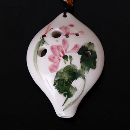 TNG – Ocarina en forme de cœur, croquis à main libre, fleur faite à la main, 6 trous en céramique, Instruments de musique pour débutants: SG Lotus