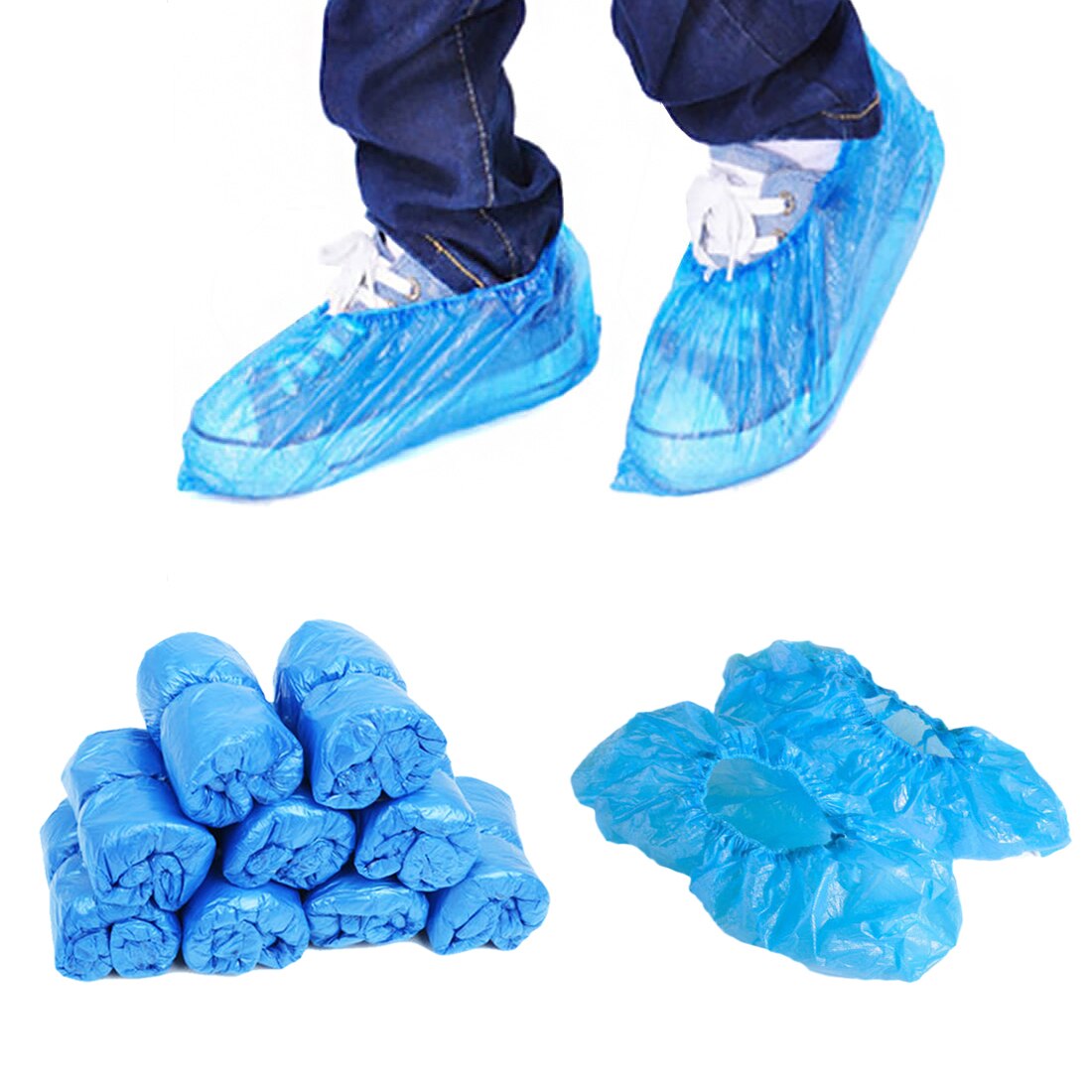 2000 stk skridsikker vandtæt støvletæksler engangs skoovertræk oversko sikkerhedsbeskyttelse fra hjemmet / hotellet / regntiden