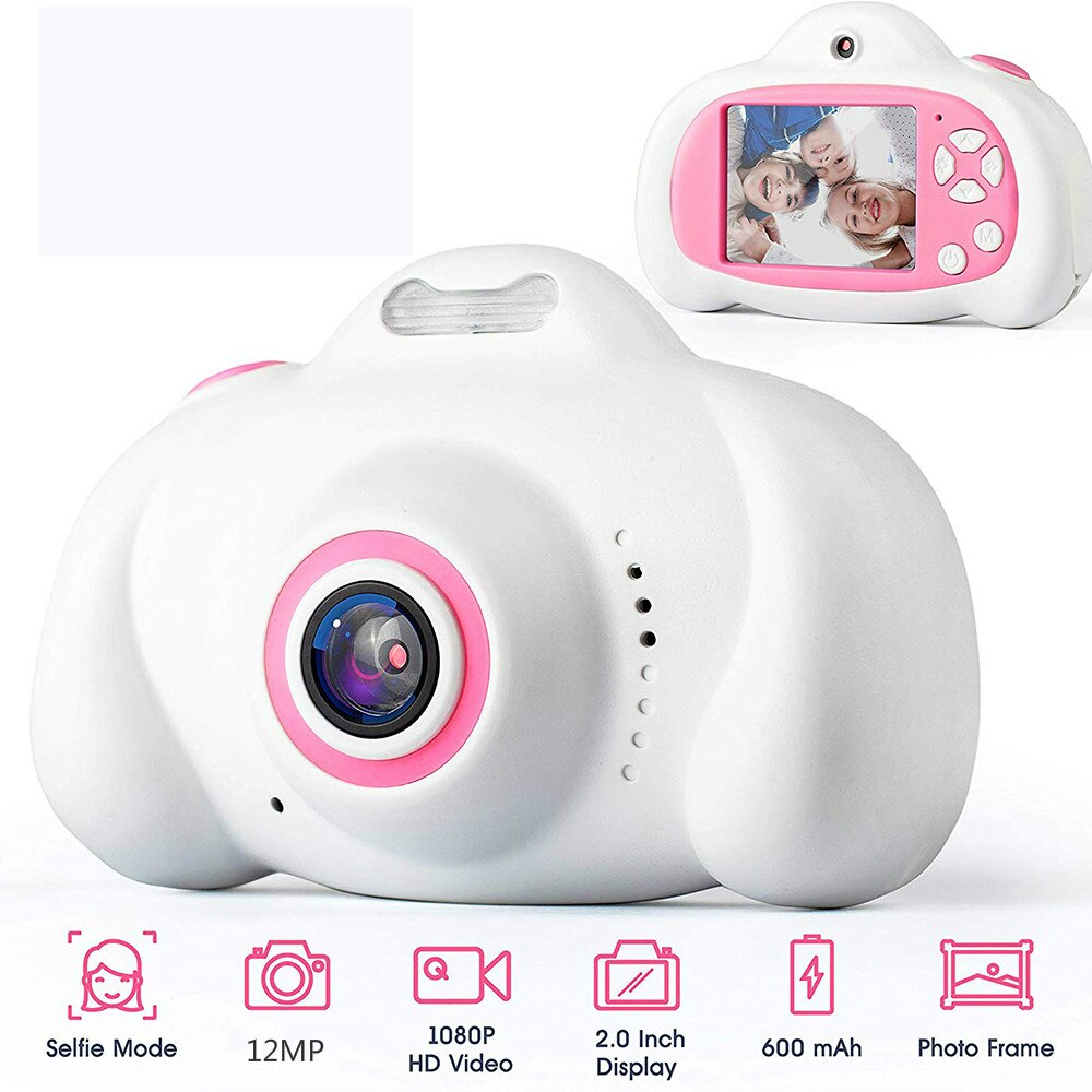 Speelgoed Camera Mini 2.0 Inch Hd Ips Scherm Kinderen Kids Camera 1080P Video Recorder Flash Foto 12MP Camcorder Voor kids: White Camera