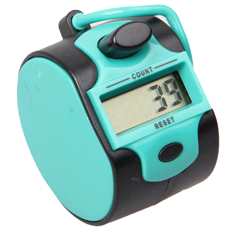 Digitaler Hand zähler 5-stellige Nummer manuelle Presse Clicker LED Hintergrund beleuchtung Rekorder mit Fingerring für Stückwerk: Grün