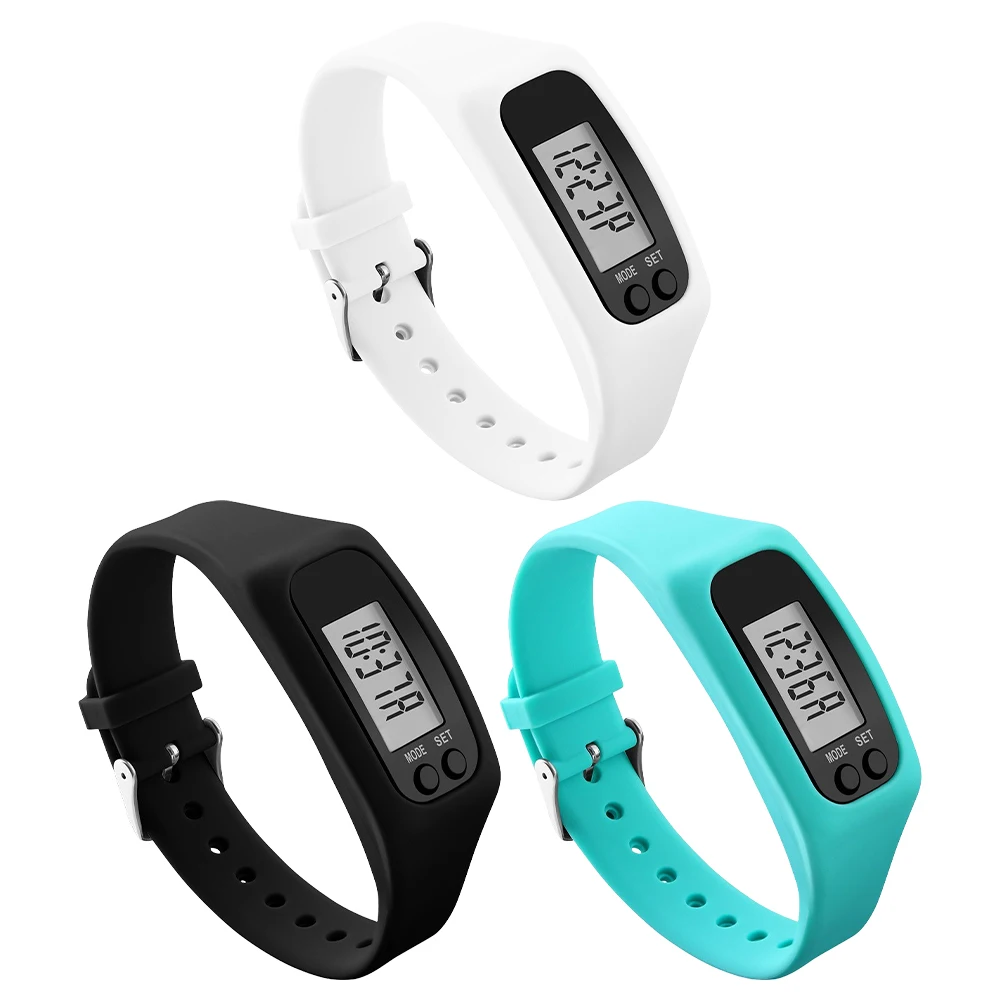 Led-stegräknare armband handled kaloriräknare 12/24h tidsdisplay stegräknare klocka multifunktionell fitnessklocka för vuxna barn