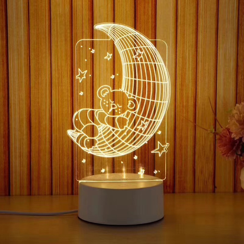 für Freundin Freund 3D Hologramm Lampe USB Acryl Lichter Romantische Liebe Jahrestag Vorhanden Valentinstag
