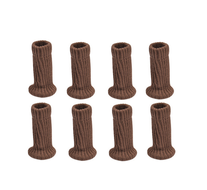 Botines antideslizantes de doble capa para mesa y silla, botines de punto con costuras gruesas, fondo redondo, protección de piernas, taburete de Silla, 8/16 piezas: Oro cepillado