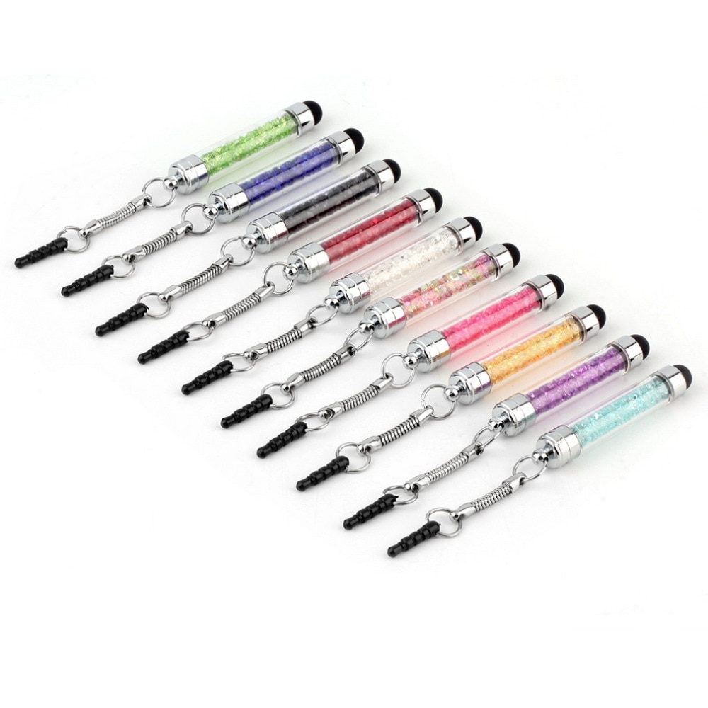 1PC Mini Kristall Diamant Bling berühren Bildschirm Stift Kuli Kapazitive Für Android IOS Smartphones Frei Von Kratzern Fingerabdrücke