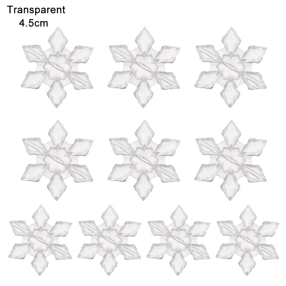 10 Stuks Mode Kerst Ornament Witte Sneeuwvlokken Crystal Acryl Craft Hanger Diy Decoratieve Levert Woondecoratie: 7