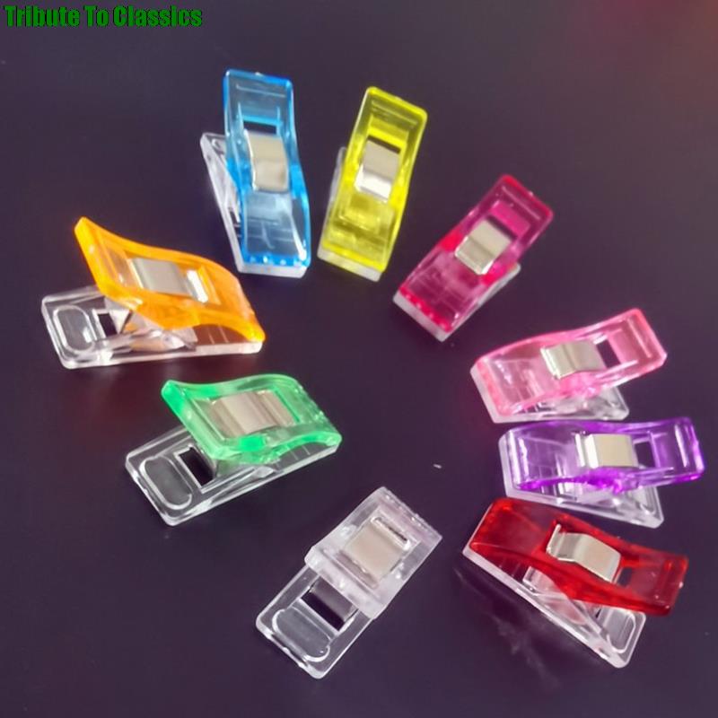Clips de plástico Multicolor para costura, pinzas para tela, Clips para manualidades de retazos, soporte para ropa, 10/20/50/100 piezas