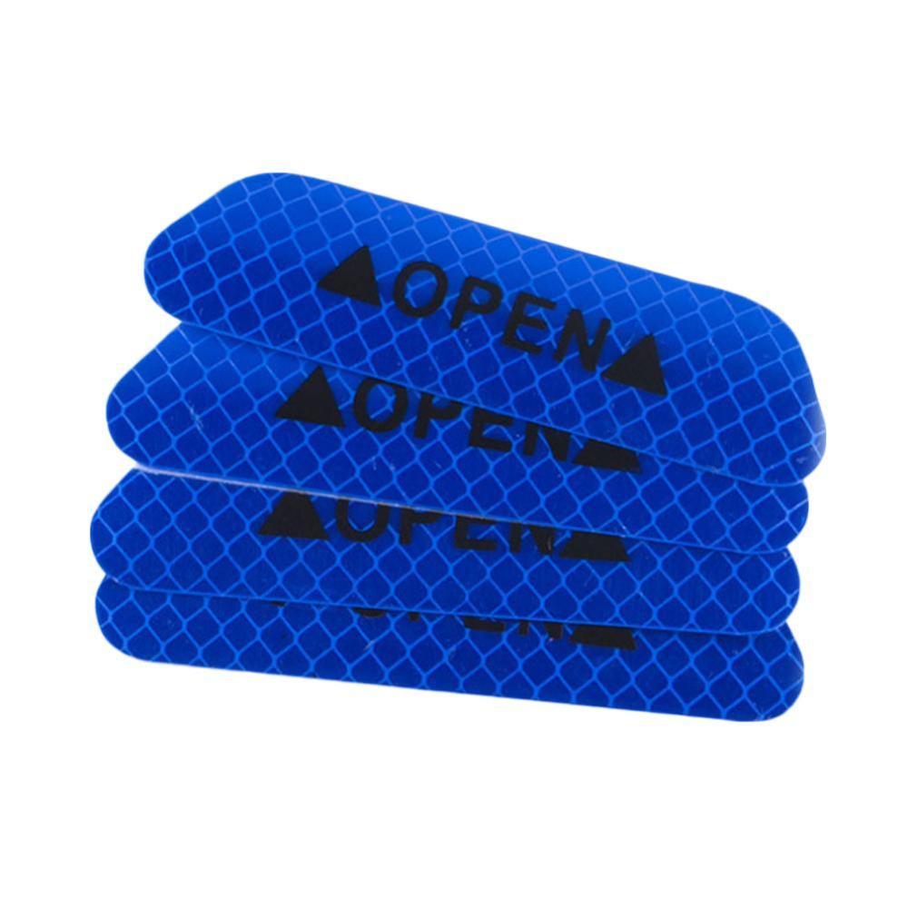8 stuks autodeurstickers, waarschuwingstape, reflecterende autostickers, reflecterende strips, autostyling, 4 kleuren veiligheidsmarkering, autostickers: Blauw