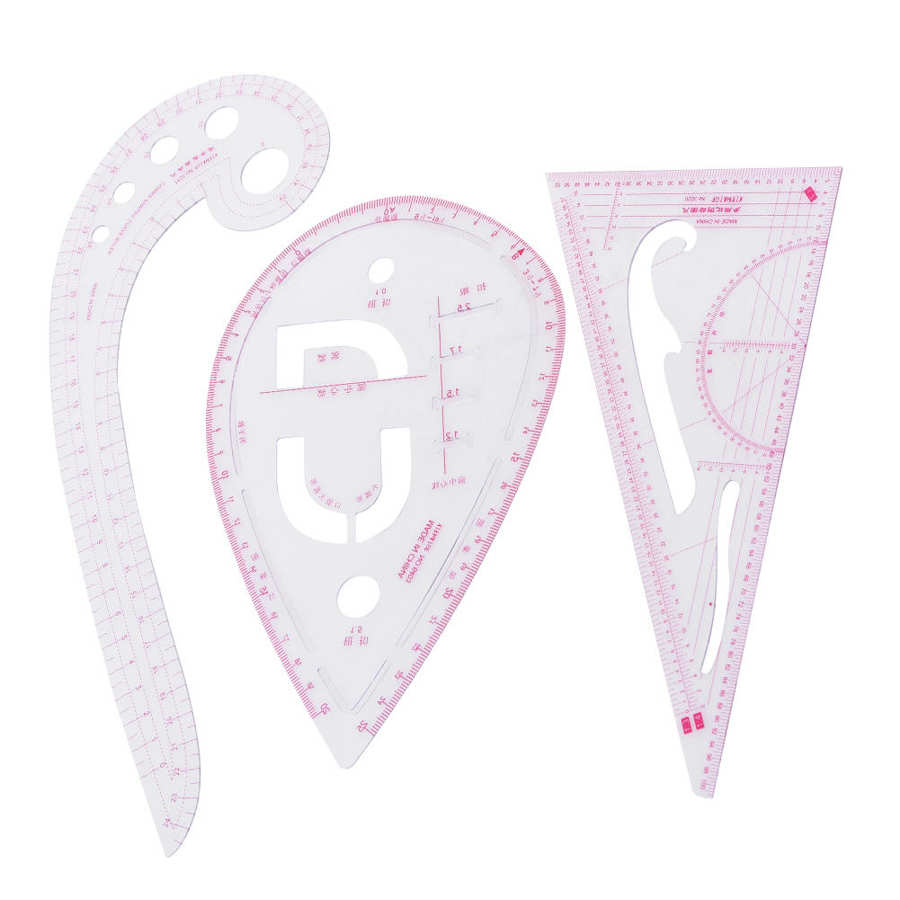 3Pcs Sew Curve Shaped Ruler Measure for Sewing Dressmaking Pattern Bendable Drawing Template Ruler