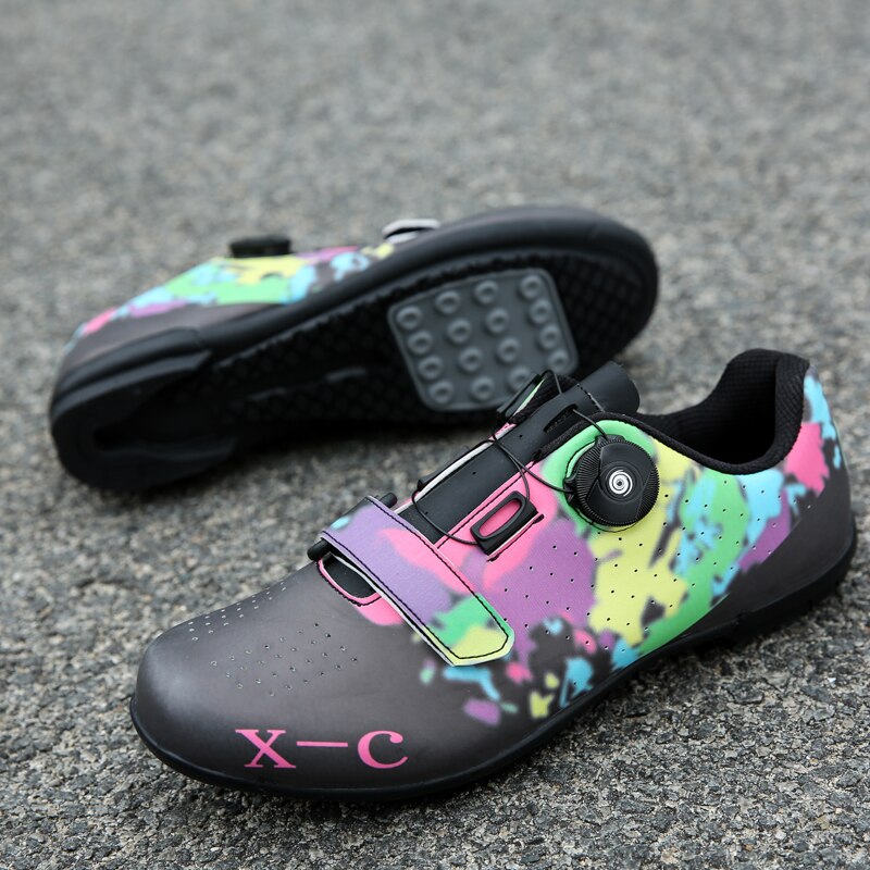 Men Graffiti Cycling Shoes Unisex Road Bike Triathlon Shoes Women Breathable Bicycle Riding Sneaker Plus Size 36-47
