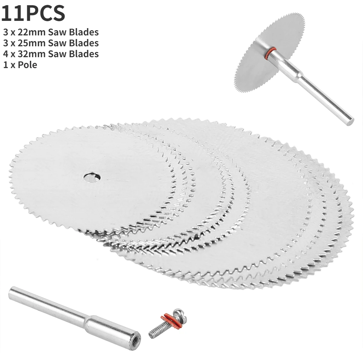 6-32Pcs Mini Circular Saw Blade Set Sanding Grinding Wheel Cutting Disc for Dremel Accessories Metal Cutting Rotary Tools: WHITE