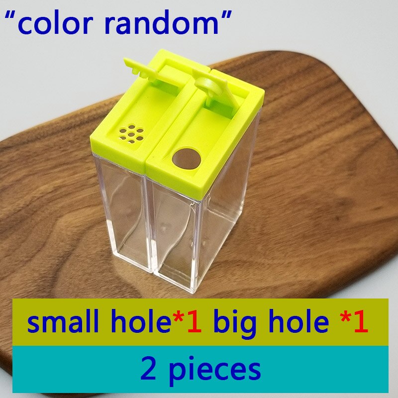 Transparent Spice Jar Set Salt and Pepper Seasoning Bottle Colorful Lid Kitchen Condiment Cruet Storage Container seasoning box: 2 pcs