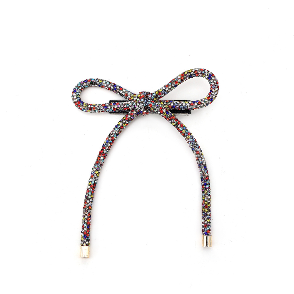 Nueva , nueva diadema con tubo de perforación para niñas, accesorios para el cabello con piedra brillante, accesorio para el cabello, clip para bebé, diadema con lazo para niña: Morado