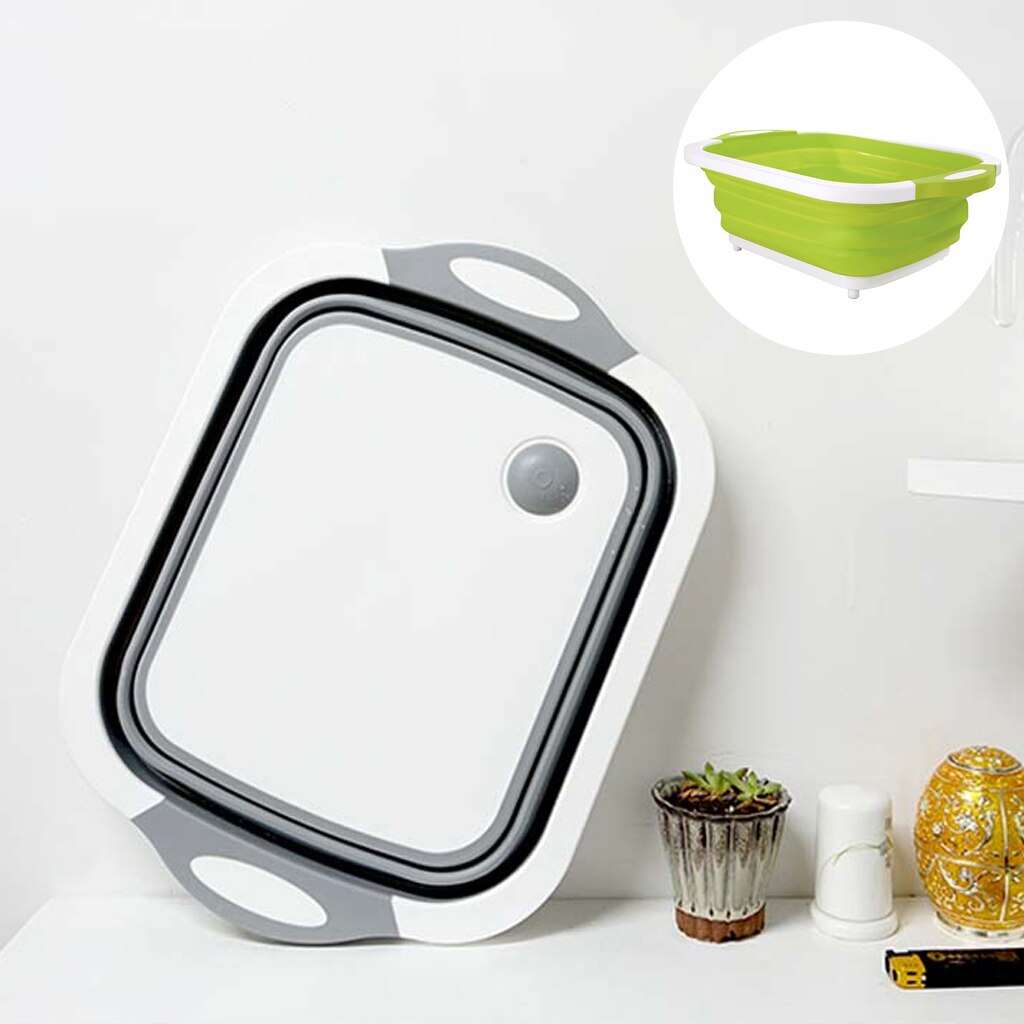 Multifunctional Foldable Cutting Board PP Sink Storage Basin Chopping Blocks Fruit Vegetable Washing Drain Basket Kitchen Stuff